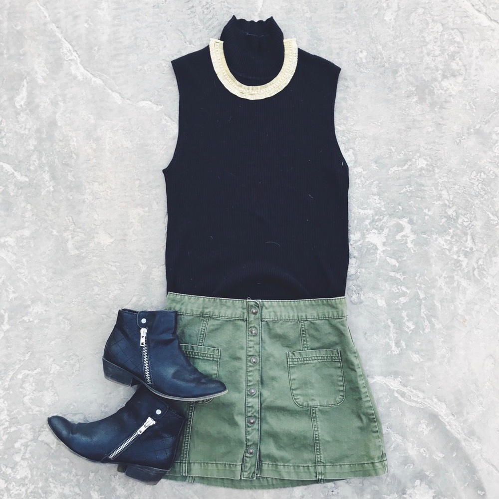 High Waisted Green Skirt 💚